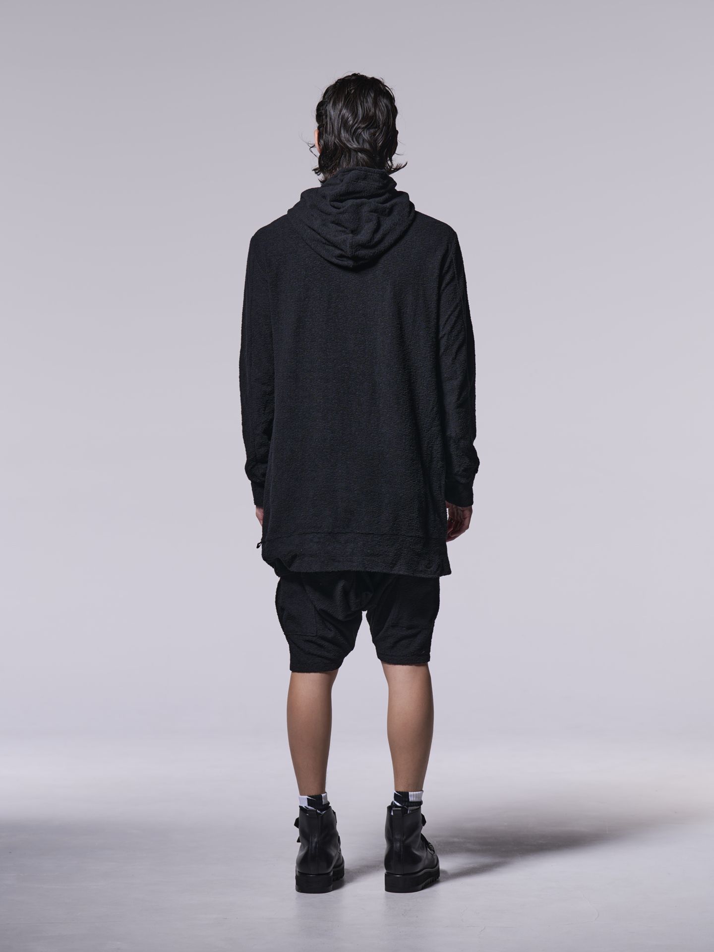 《予約品》  SarouelShortPants / パイル生地サルエルショートパンツ / ブラック