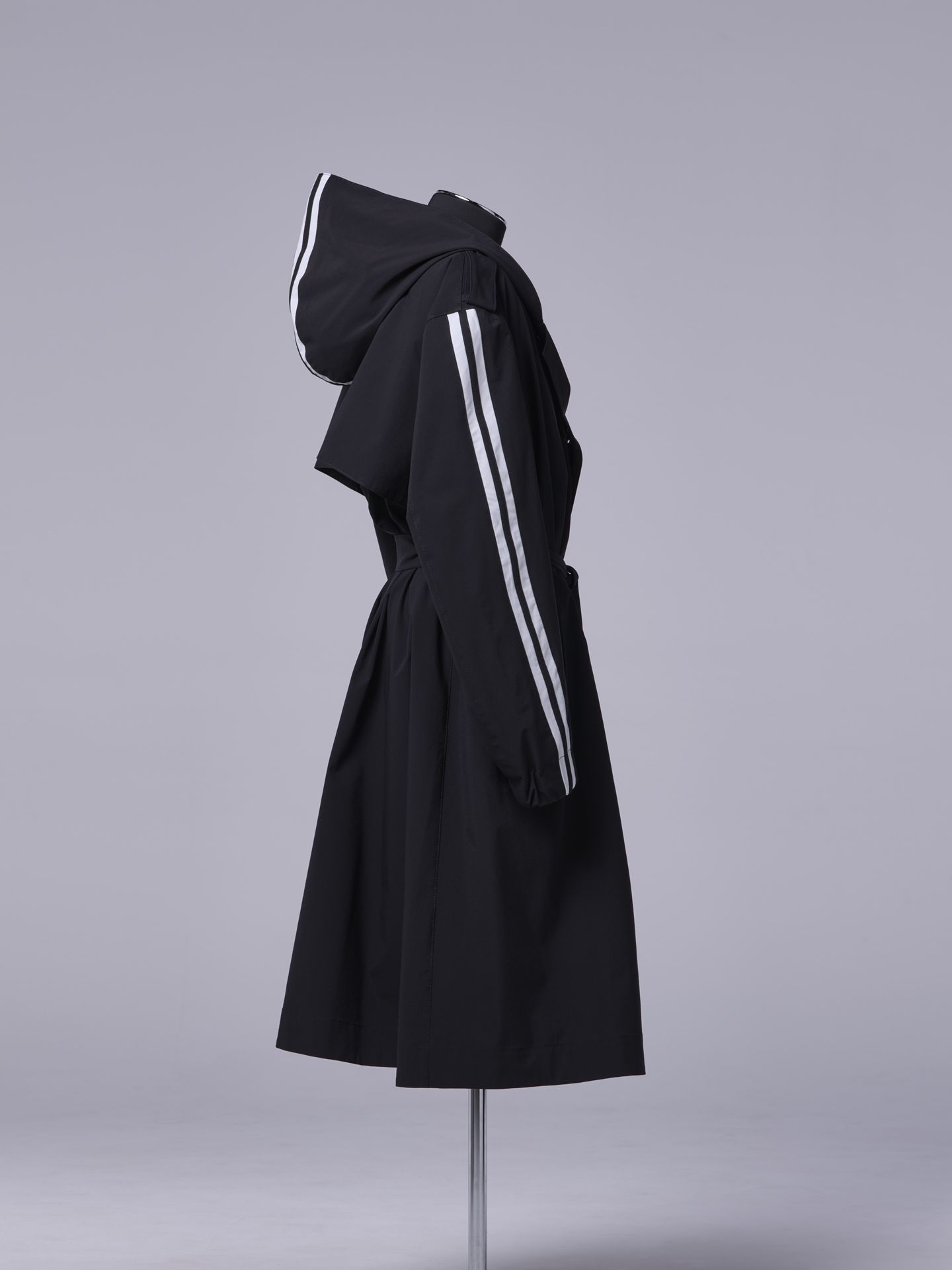 《予約品11月4日 》 LineBigSilhouetteHoodie / フーディーコート / ブラック×ホワイトライン
