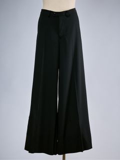 【予約品 10月26日(月) 締切】《Costume Line》W-Satin Wide Slacks / ワイドスラックス / ブラック