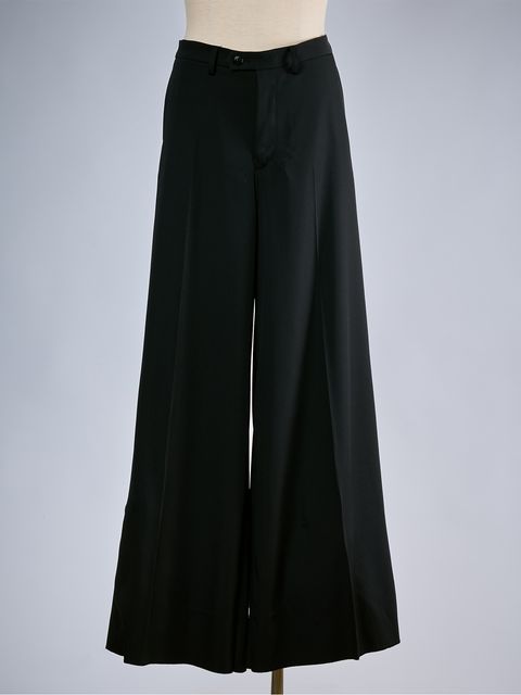 【予約品 10月26日(月) 締切】《Costume Line》W-Satin Wide Slacks / ワイドスラックス / ブラック