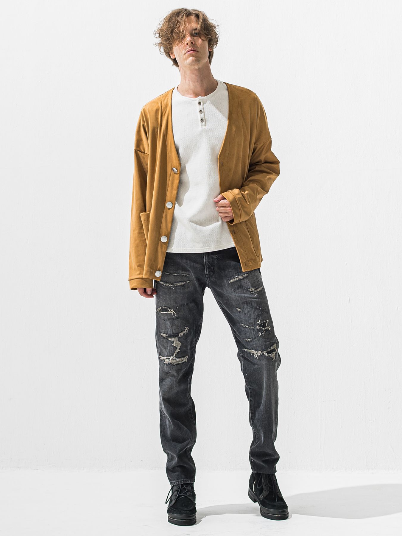 【予約品 9月6日(日) 締切】SUEDE CARDIGAN / スウェードカーディガン / ベージュ