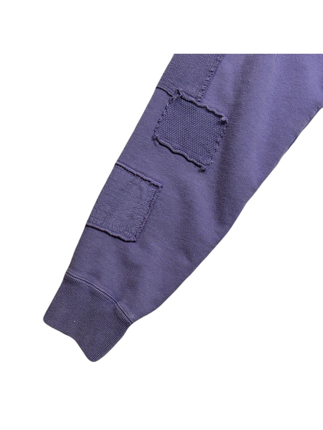 【予約品 3月9日(月) 18:00 締切】PATCHWORK SWEAT CRY / クリスタル モザイク クロスガン パッチワーク スウェット / パープル