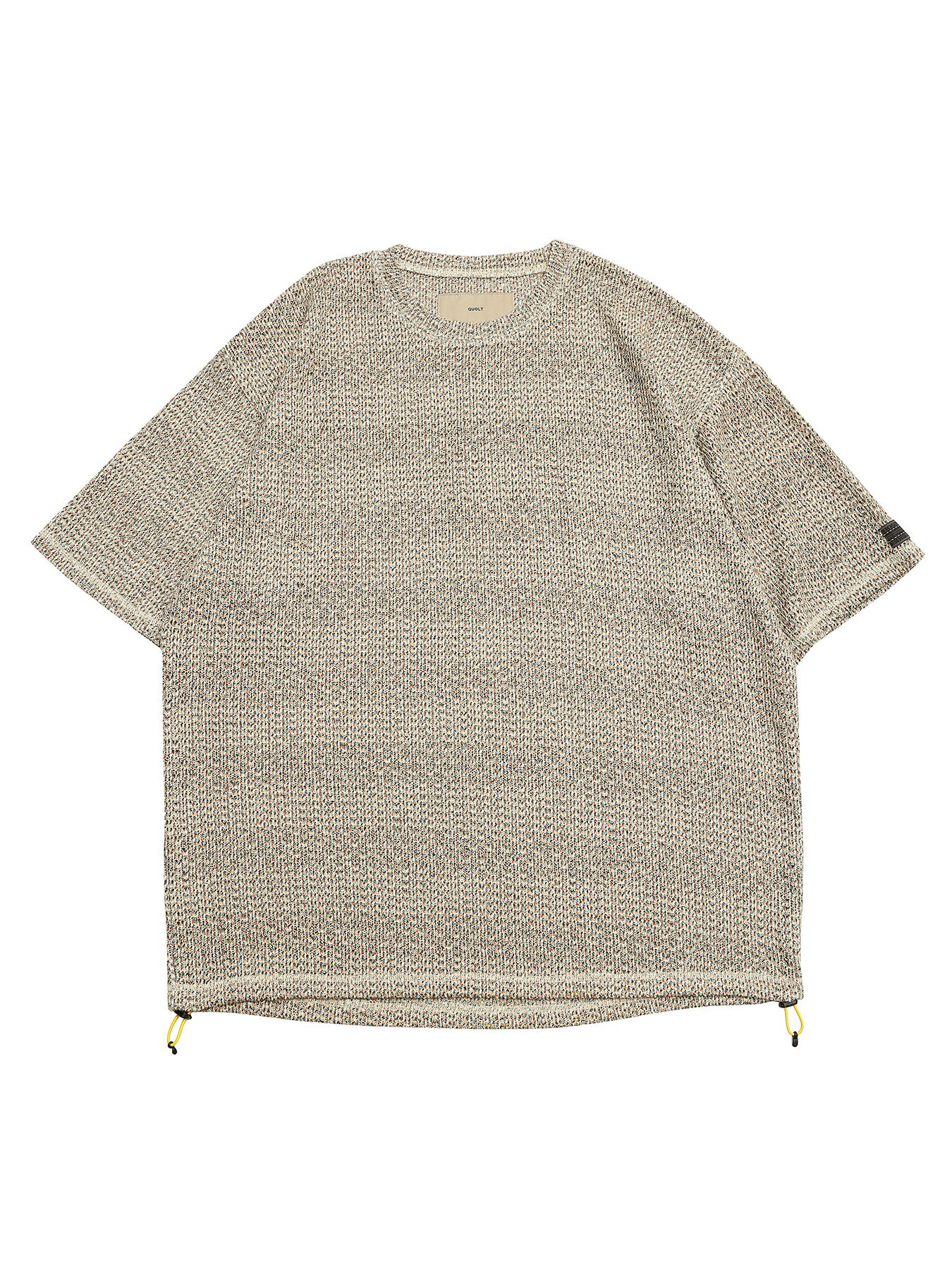 MIXED-MESH KNIT / メッシュニット Tシャツ / ミックスドナチュラル【QUOLT】