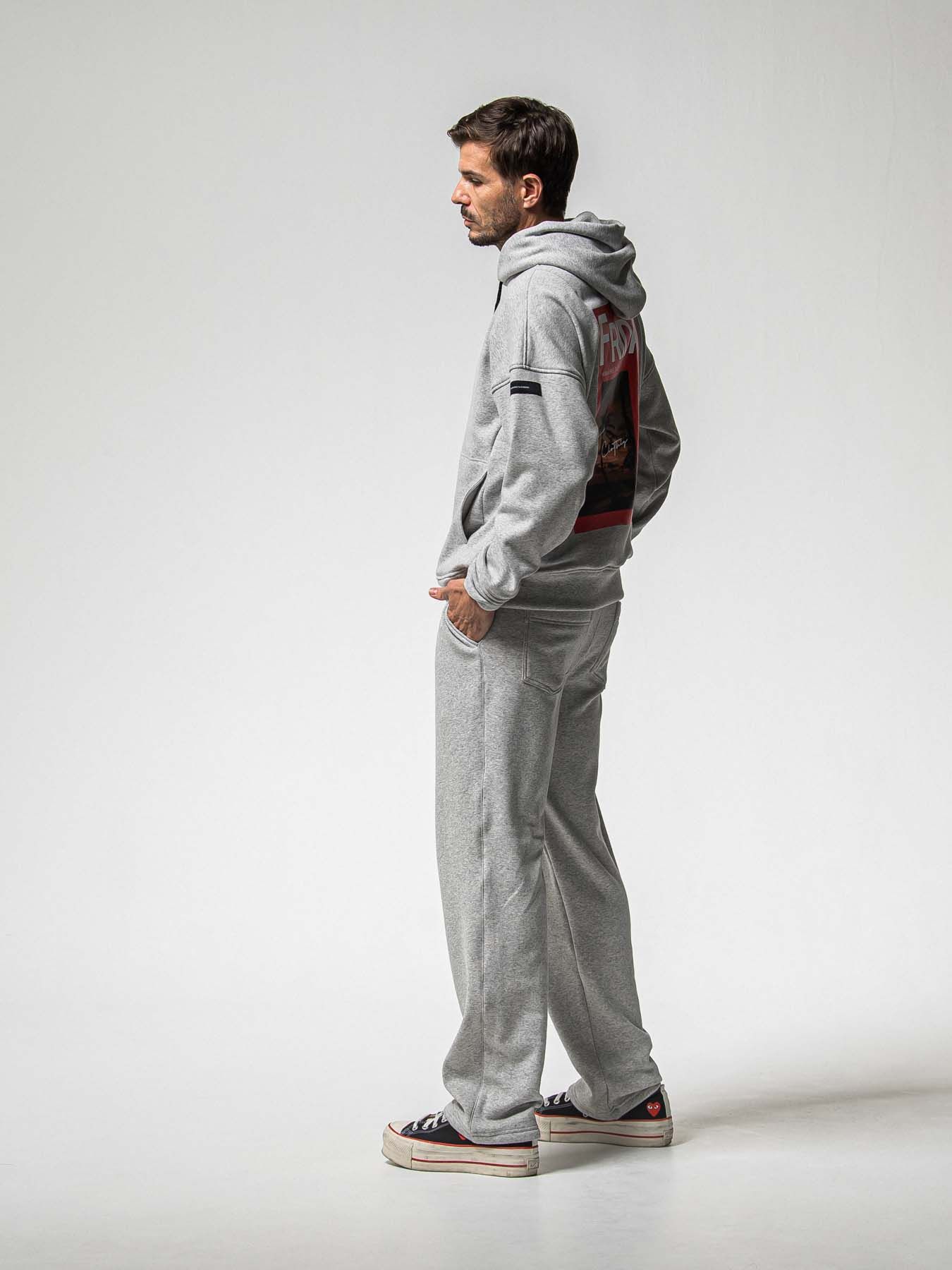 【予約品 8月31日(日) 締切】FRIDAY OLD COVER VEROURS FLEECE HOODIE / FRIDAYコラボ オールドカバー ベロアフリース フーディ / グレー