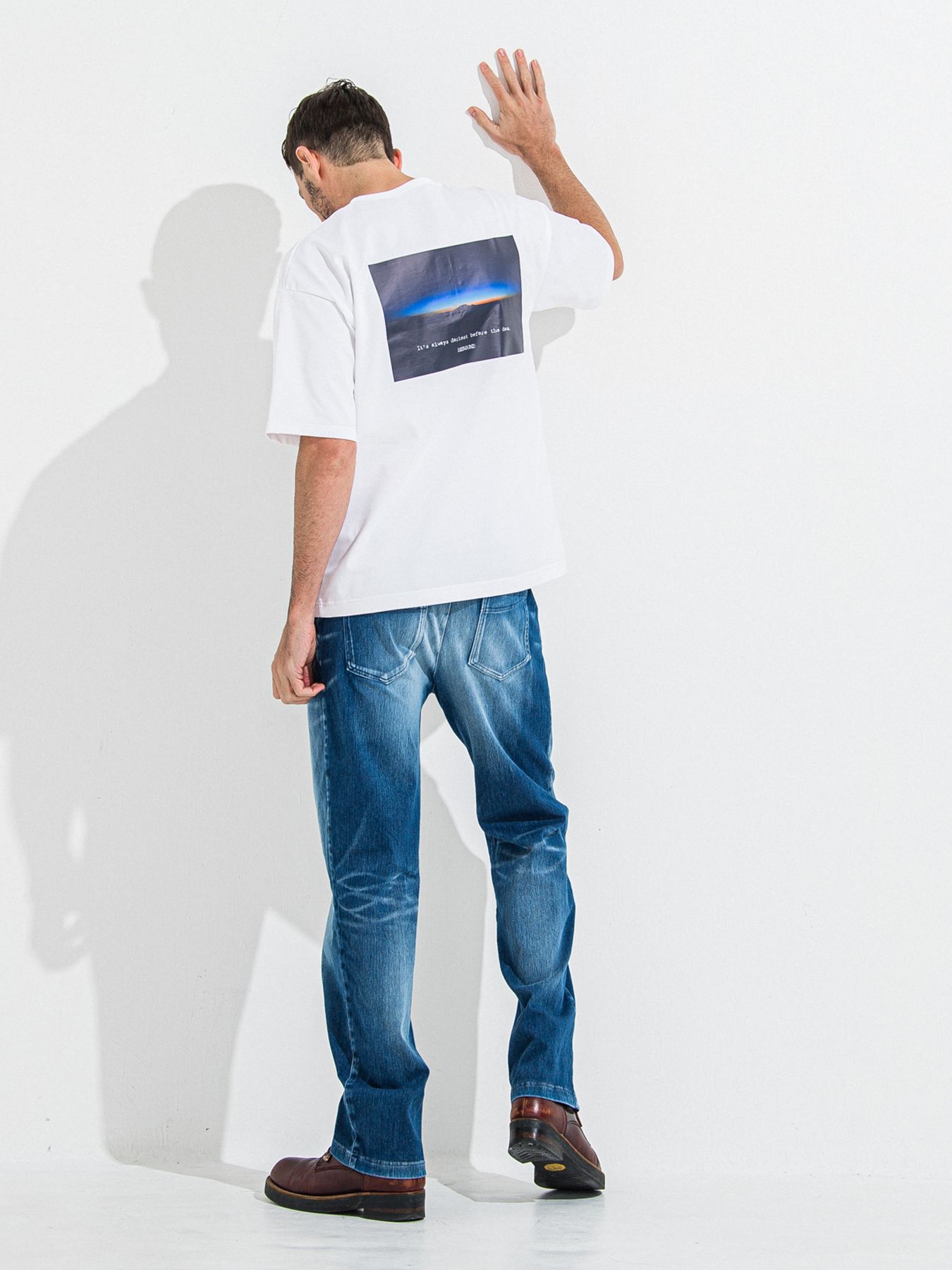 【予約品 】YOAKE PHOTO OVER TEE /  フォトオーバーサイズTシャツ / ホワイト