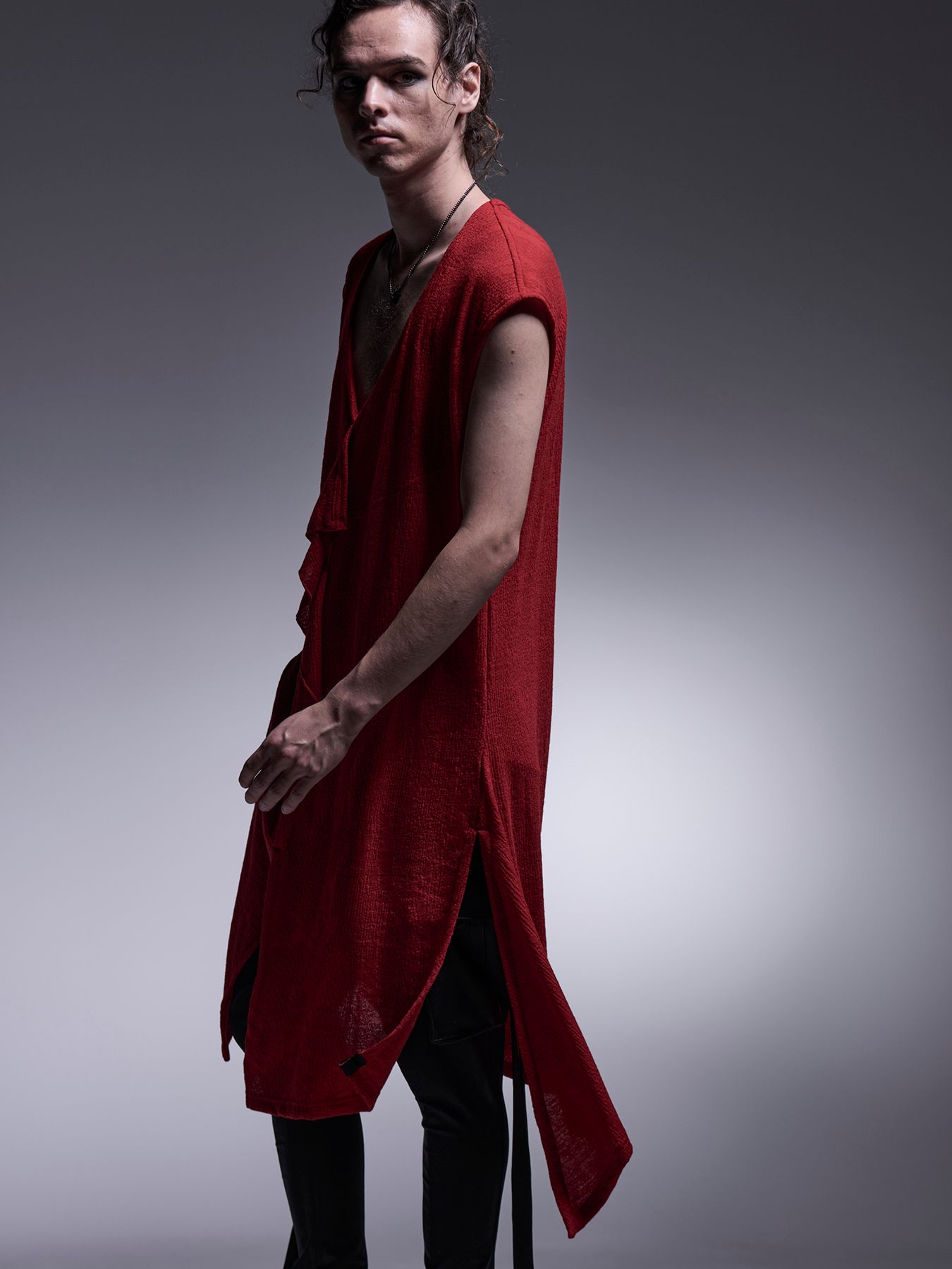 【予約品 7月13日(日) 締切】Flare Frill Long Tank Top / フレアフリルロングタンクトップ / レッド