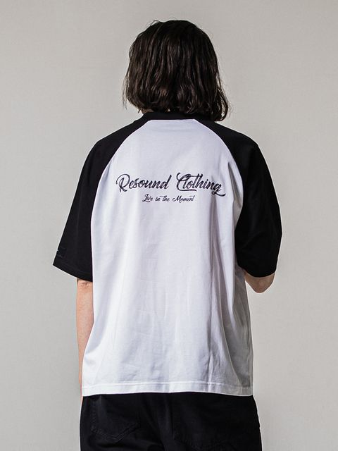 BACK RC RAGLAN OVER TEE / バックロゴ ラグランスリーブ オーバーTシャツ / ホワイト×ブラック
