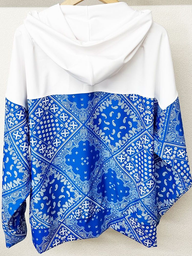 《予約品3月3日18：00締め》 Paisley RUSH OVER ZIPUP HOODIE / ラッシュガードパーカー / バンダナブルー