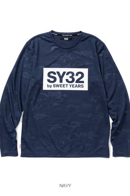 EMBOSS CAMO BOX LOGO 長袖Tシャツ 【SY32 by SWEET YEARS】