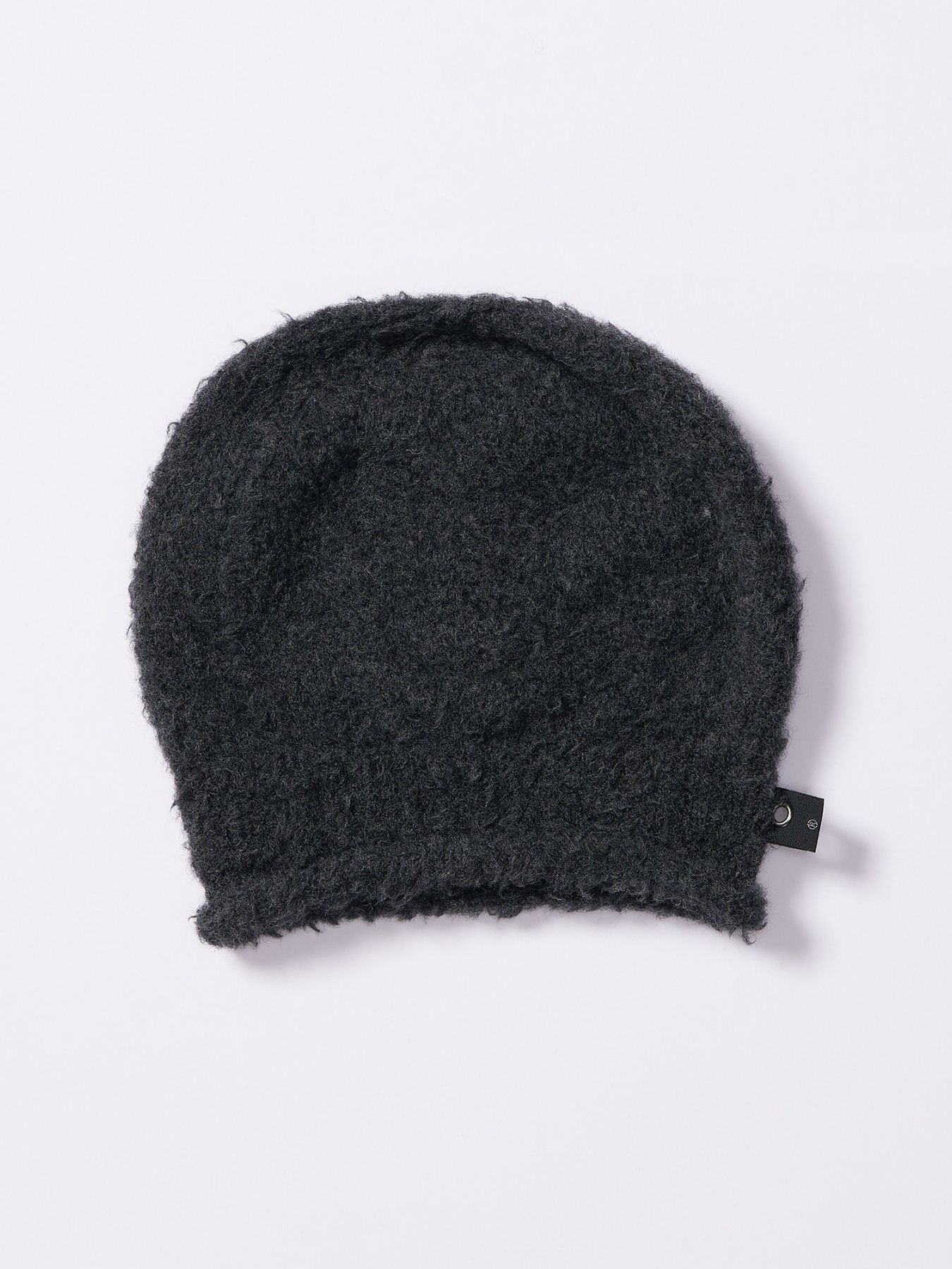 【予約品 4月19日(日) 18時締切】fancy yarn roll beanie / バルーン型ニットキャップ / チャコール