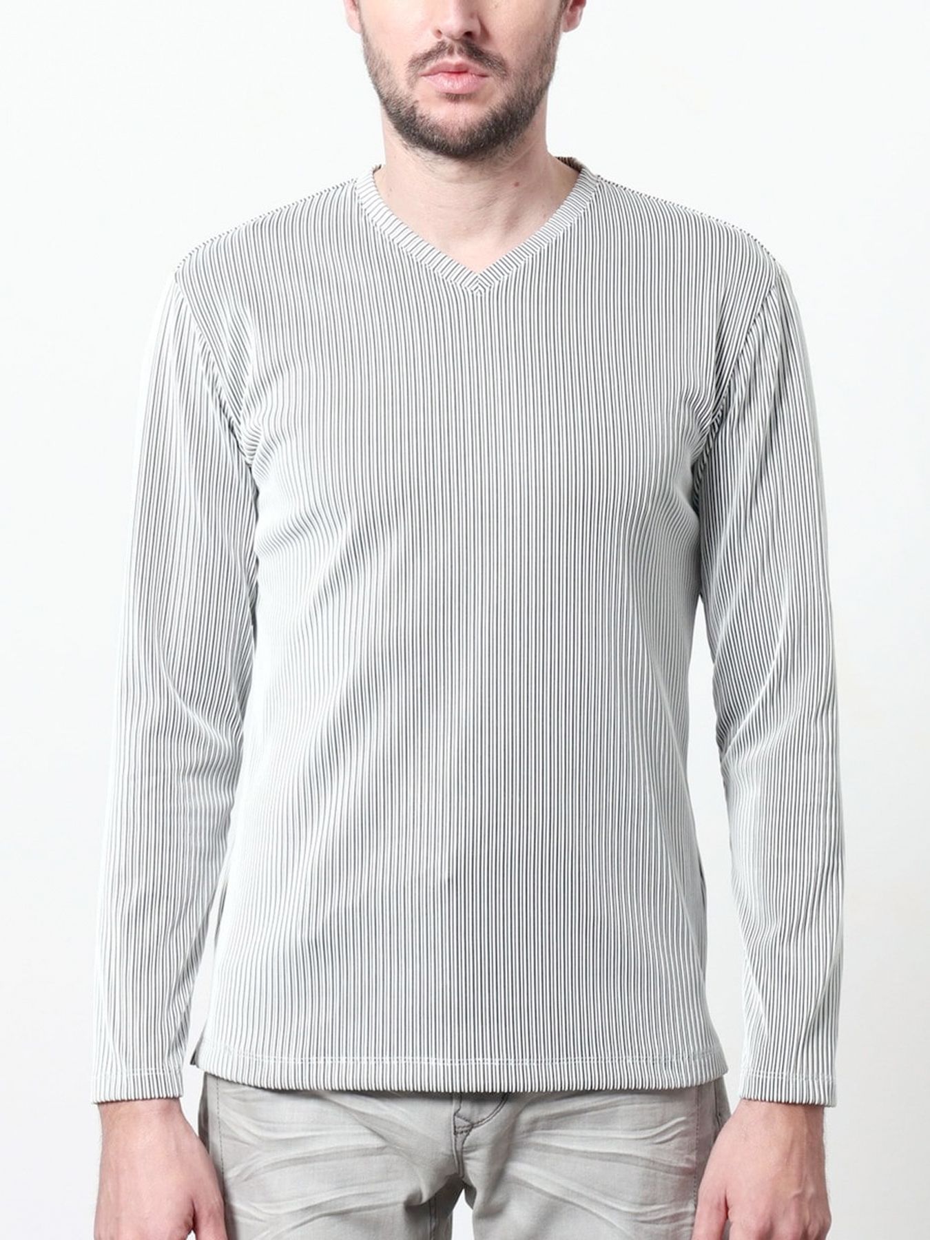 タックボーダーVネックプルオーバー / ネイビー 【HIDEAWAYS NICOLE】