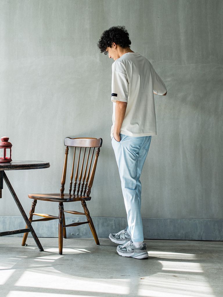 《予約品3月3日18：00締め》 CHRIS EASY TUCK PANTS / イージータックパンツ / グレンチェックサックス