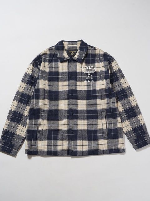 BOY LOGO Check Coveralls Shirt / カバーオールシャツ / ネイビー