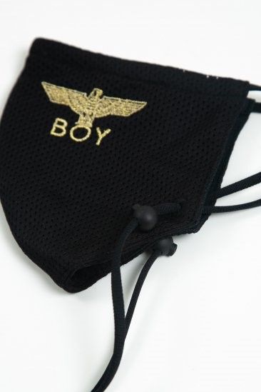 MBROIDERED LOGO 3D ADJUSTABLE MASK / Black×Gold 【BOY LONDON】
