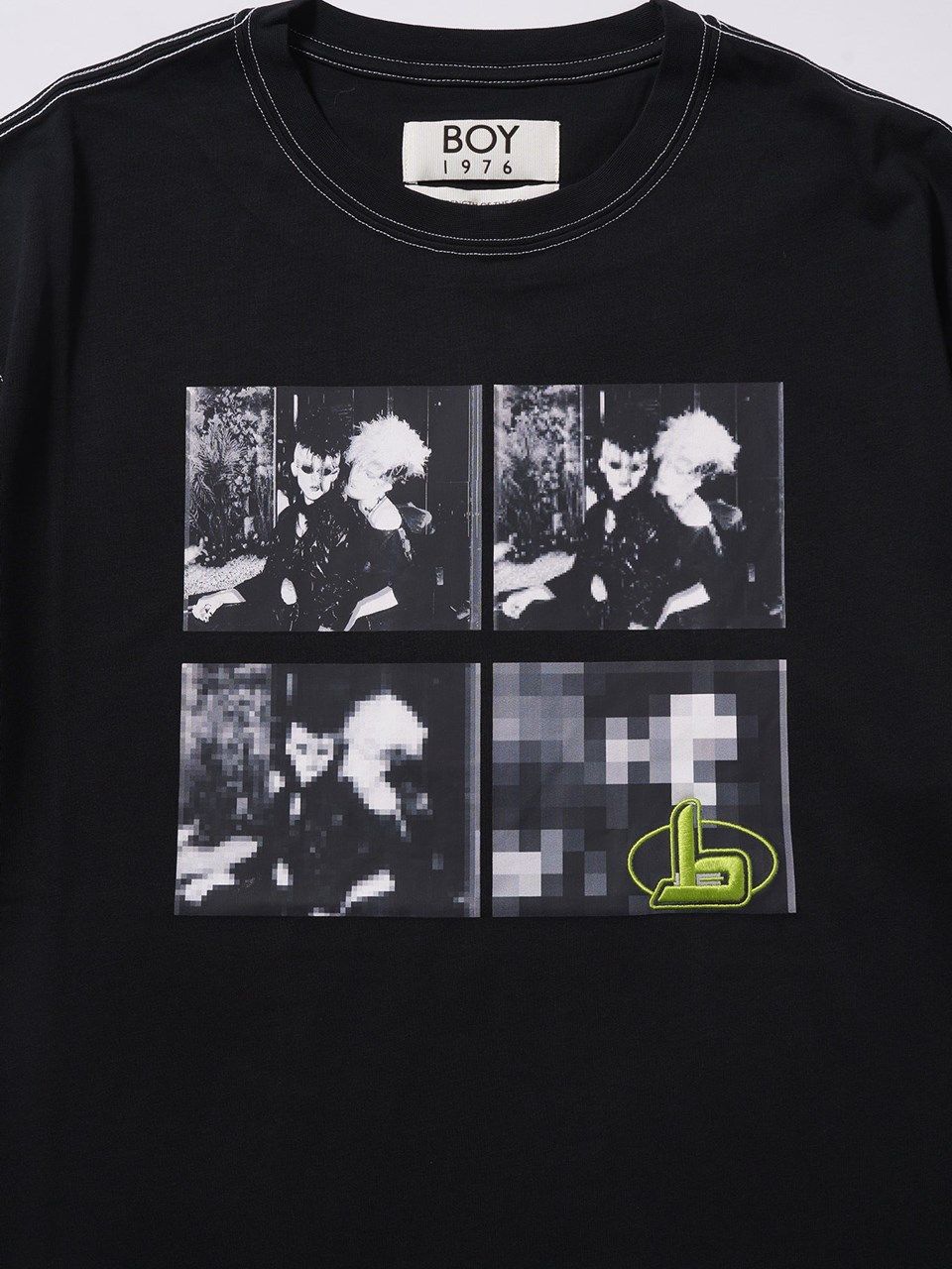 b Embroidery Photo Color Thread TEE / Tシャツ / ブラック