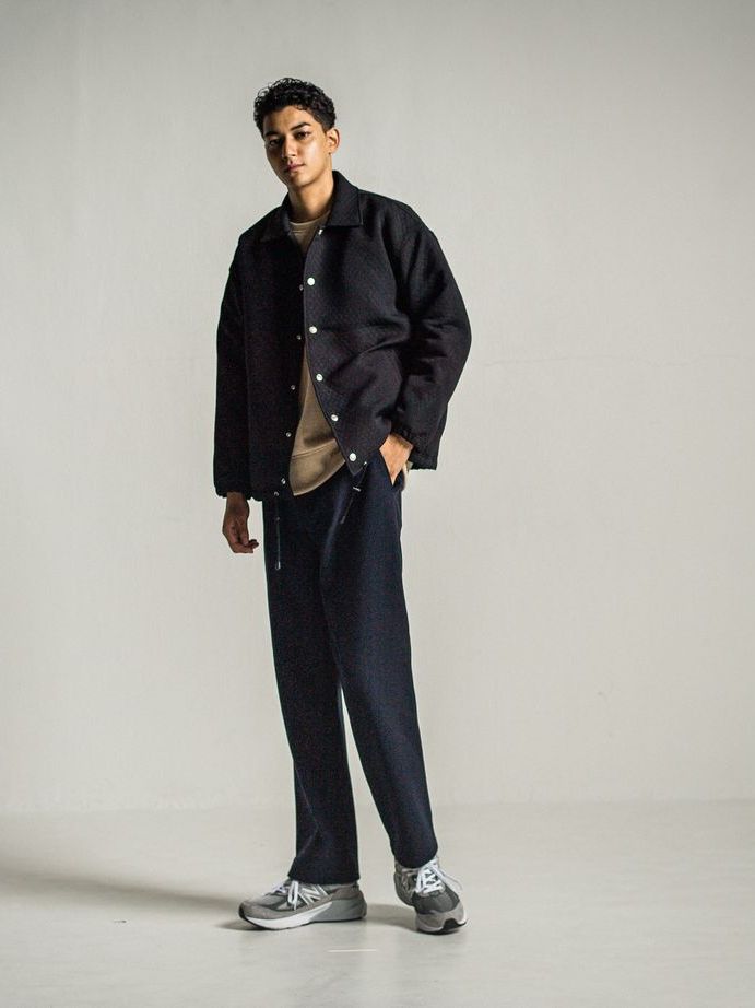 《予約9月1日18時締め》 MELTON WIDE TUCK PANTS  / ワイドタックパンツ / ネイビー
