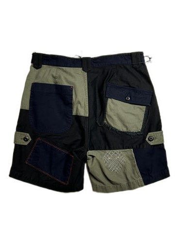 《予約品8月31日 23時55分締め》 DAMAGE SHORTS A スワロフスキークロスガン/ ハーフパンツ / ブラック 【roarguns 】 2024年2月入荷予定