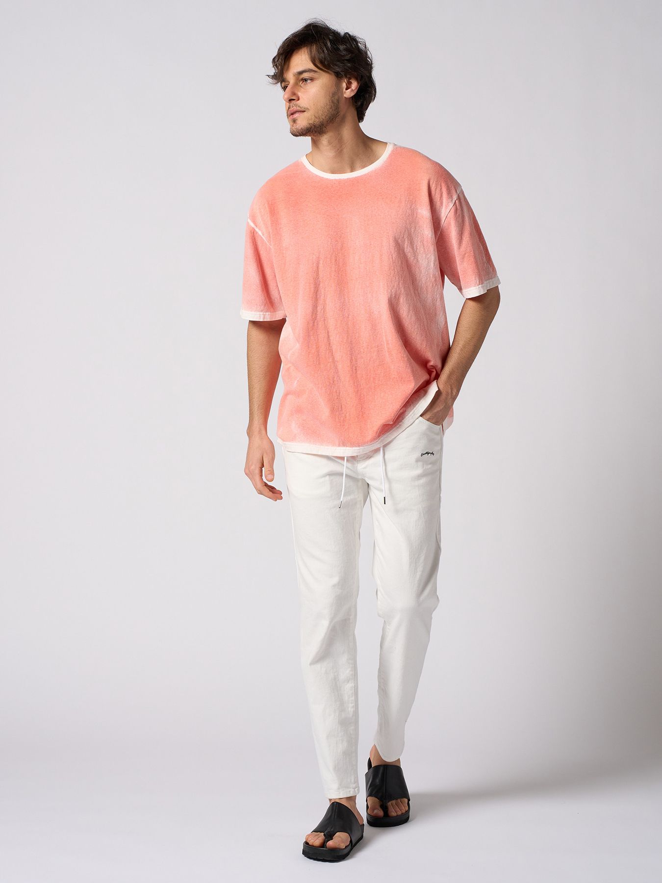 【予約品 1月25日(日) 締切】thin denim easy / シンデニム イージーパンツ / ホワイト