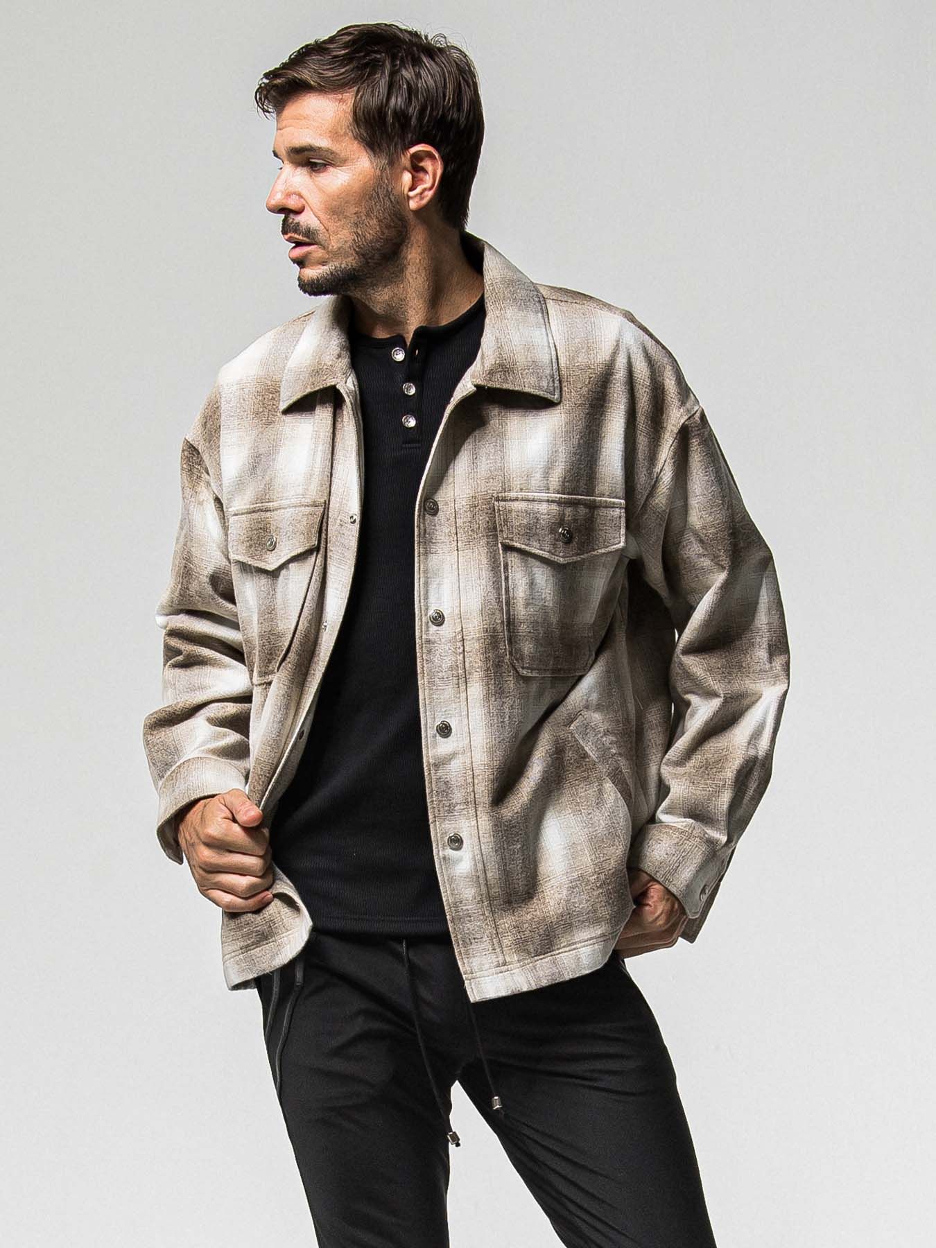 【予約品 8月31日(日) 締切】FLANNEL CHECK JK / フランネルチェック ジャケット / ブラウン
