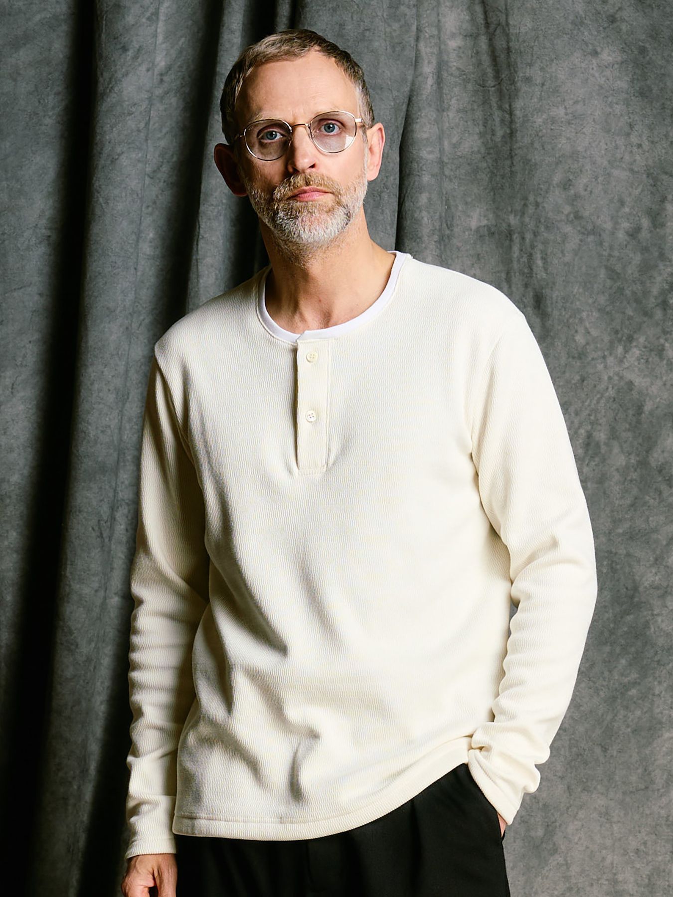 【予約品 4月19日(日) 18時締切】back boa thermal henley L/S / バックボア サーマル ヘンリーネック ロングスリーブ / ホワイト