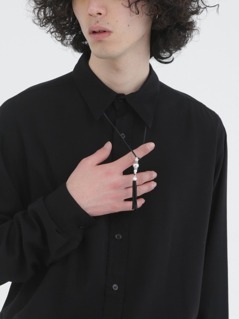 《予約品》 SILVER TASSEL ネックレス   / ブラック / 現物即納