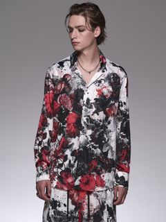 《予約品》 SplashFloraShirt / シャツ / ホワイト＆レッド