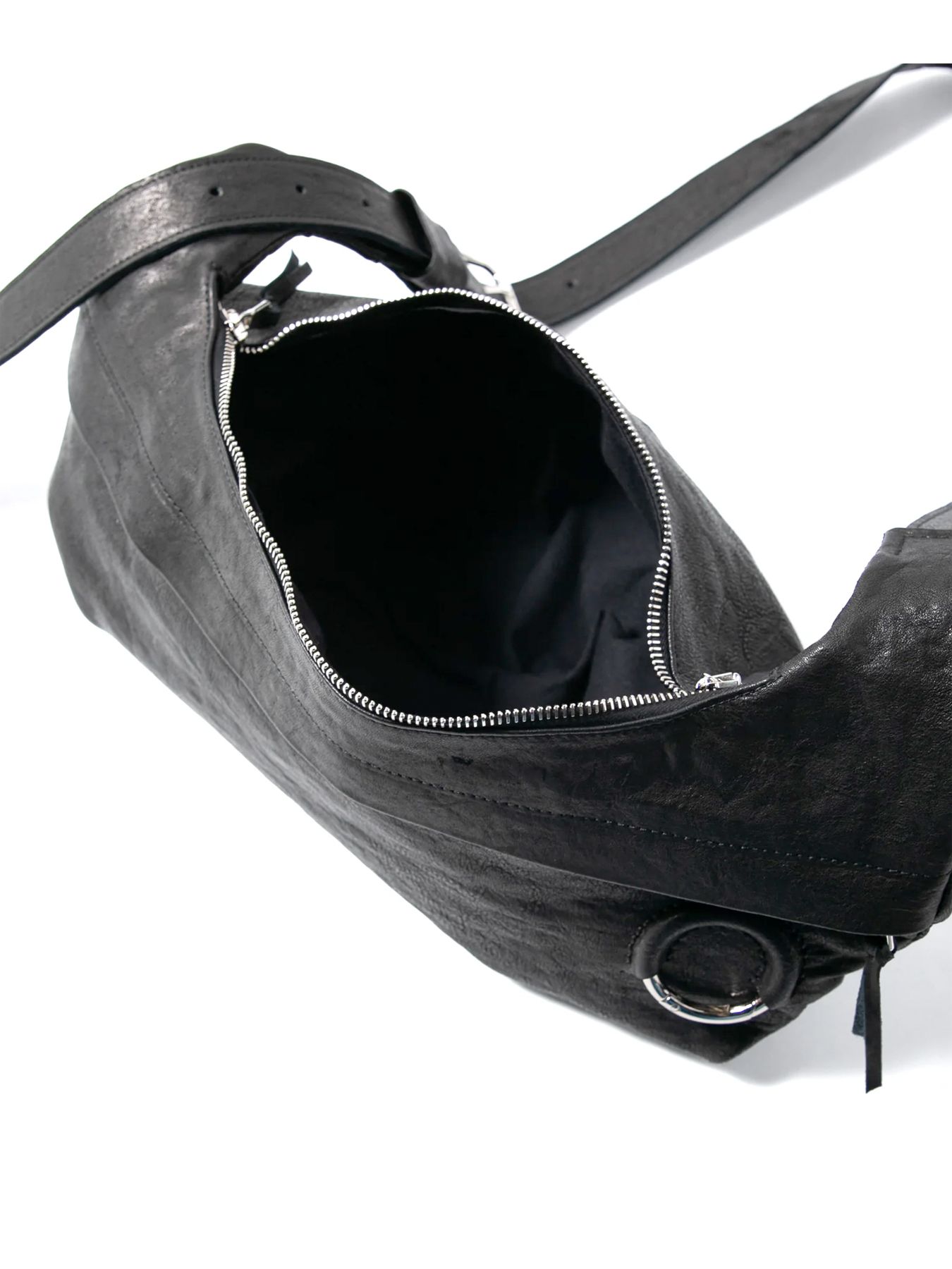 【予約品 4月6日(月) 締切】Pit Vegetable Full Tanned Shrunken Horsehide Banana Bag / フルタンニン ピット鞣し シュリンク ホース ハイド バナナ バッグ / SHAFTER / ブラック