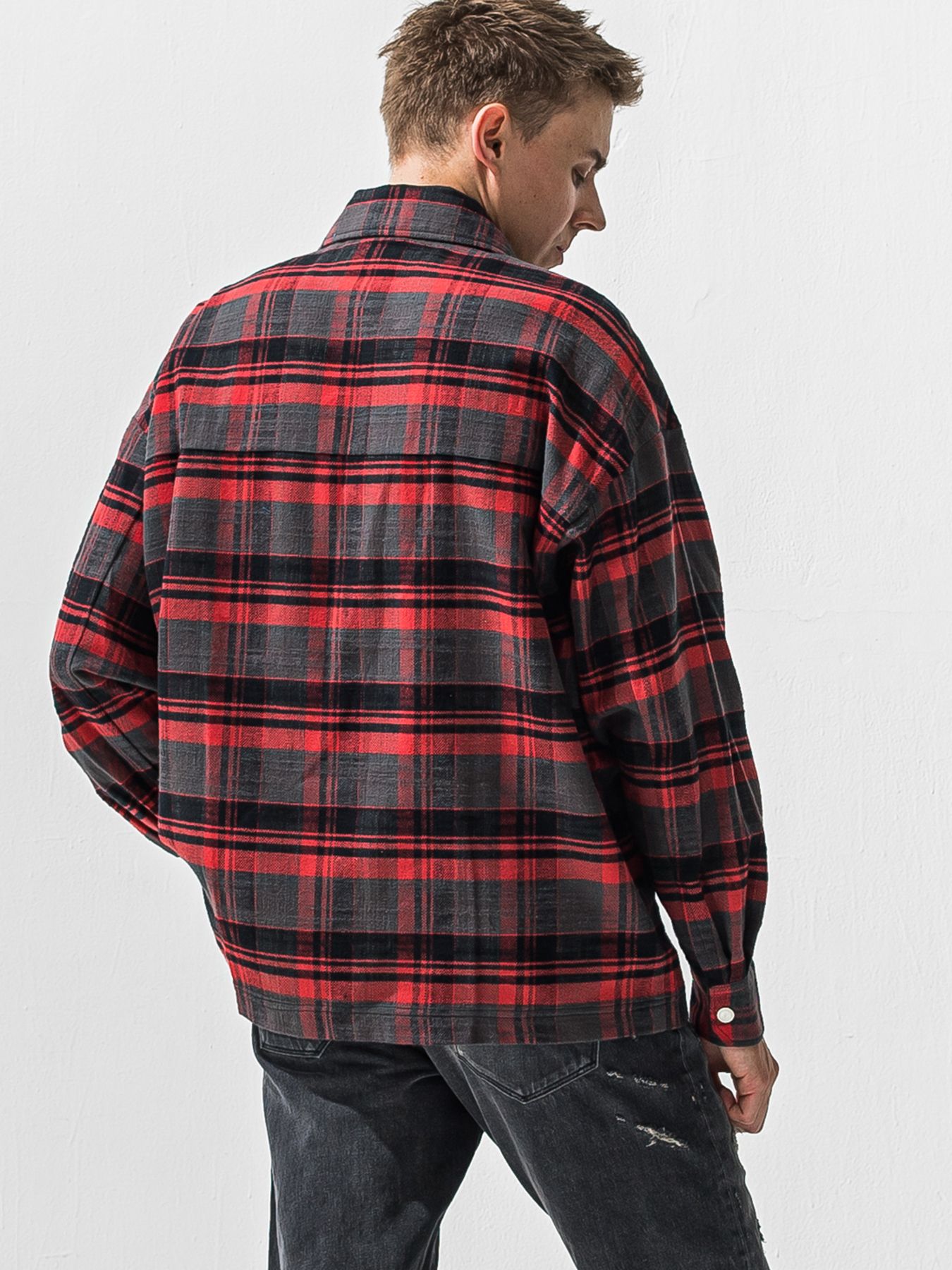 【予約品 9月6日(日) 締切】OLD SLUB CHECK JK / ヴィンテージ ネルジャケット / レッド