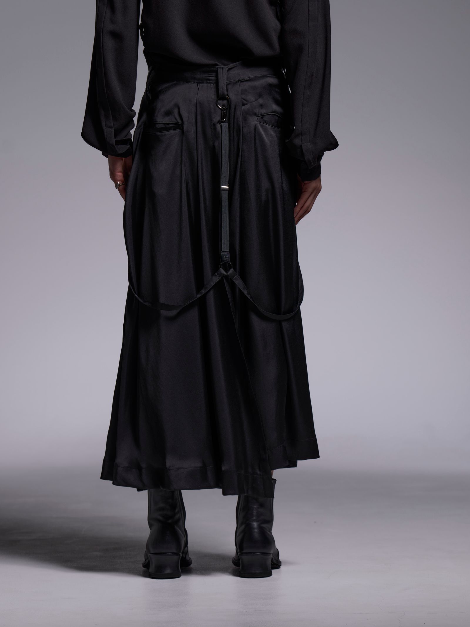 【予約品 1月4日(日) 締切】Skirt Suspender Slacks / スカート サスペンダースラックス / ブラック