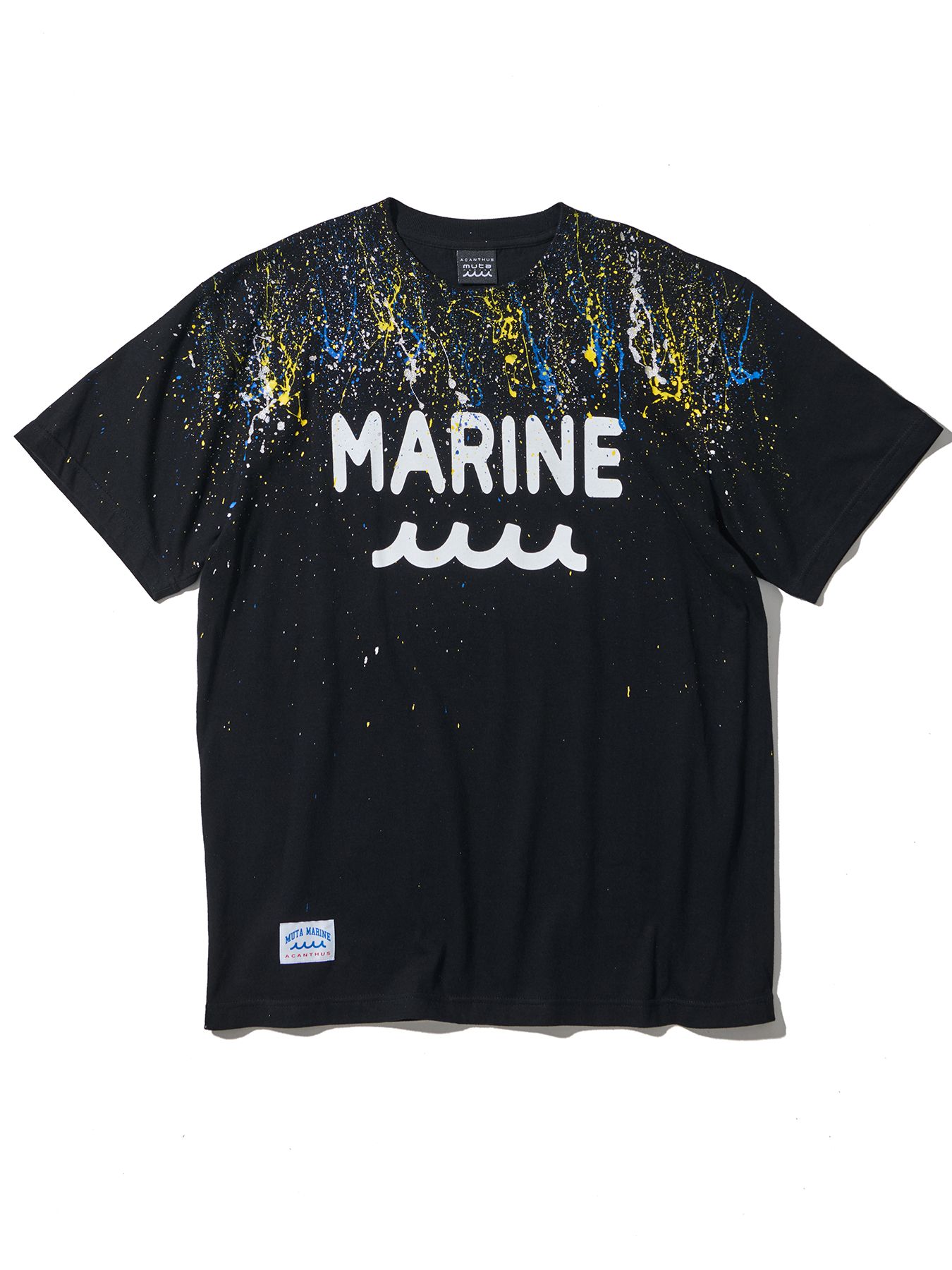 【予約品 10月9日(木) 締切】muta Splash Marine Logo Tee / Tシャツ / ブラック【Acanthus × muta MARINE】