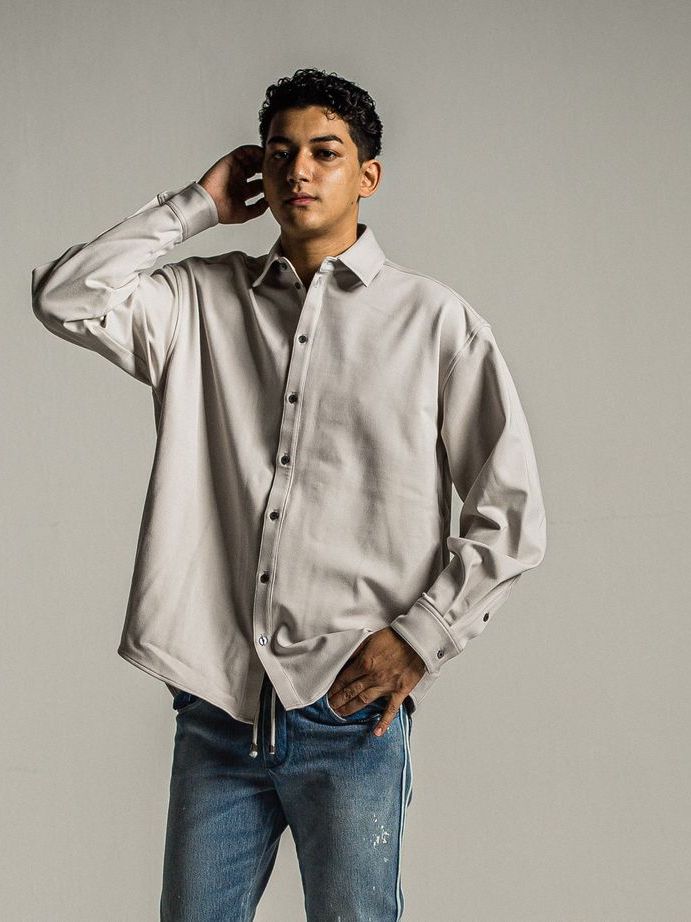《予約9月1日18時締め》 jersey  jack shirts  / シャツ / グレー