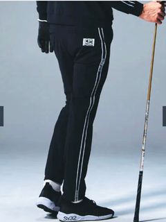 イタリア生地ハイストレットSTRETCH JQ TAPE PANTS / ブラック 【SY32 by SWEET YEARS GOLF】