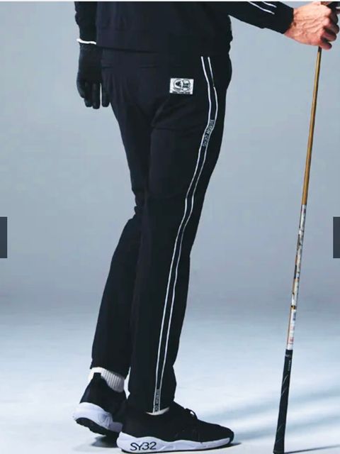 イタリア生地ハイストレットSTRETCH JQ TAPE PANTS / ブラック 【SY32 by SWEET YEARS GOLF】