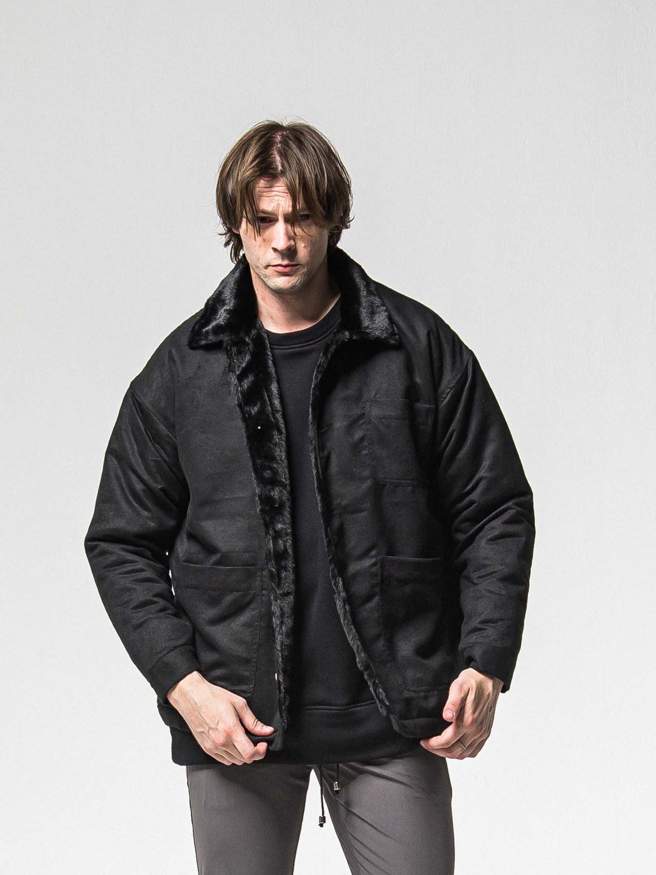 【予約品 】SUEDE FUR CAVER ALL / スウェードファーカバーオール / ブラック