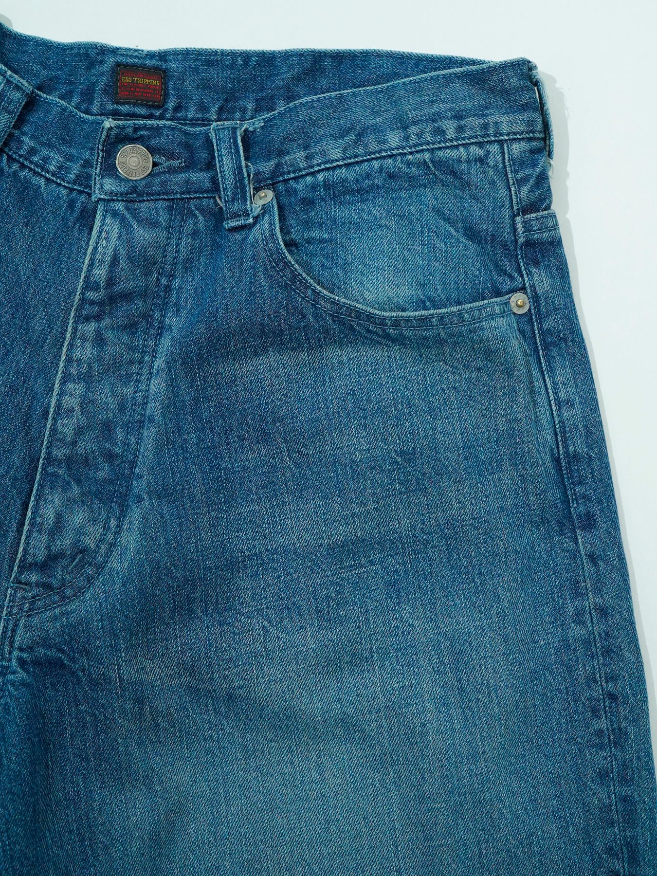 【予約品 5月7日(水)AM10時  締切】Fluxdenim used / ユーズド加工 デニムパンツ / インディゴ×ネイビー