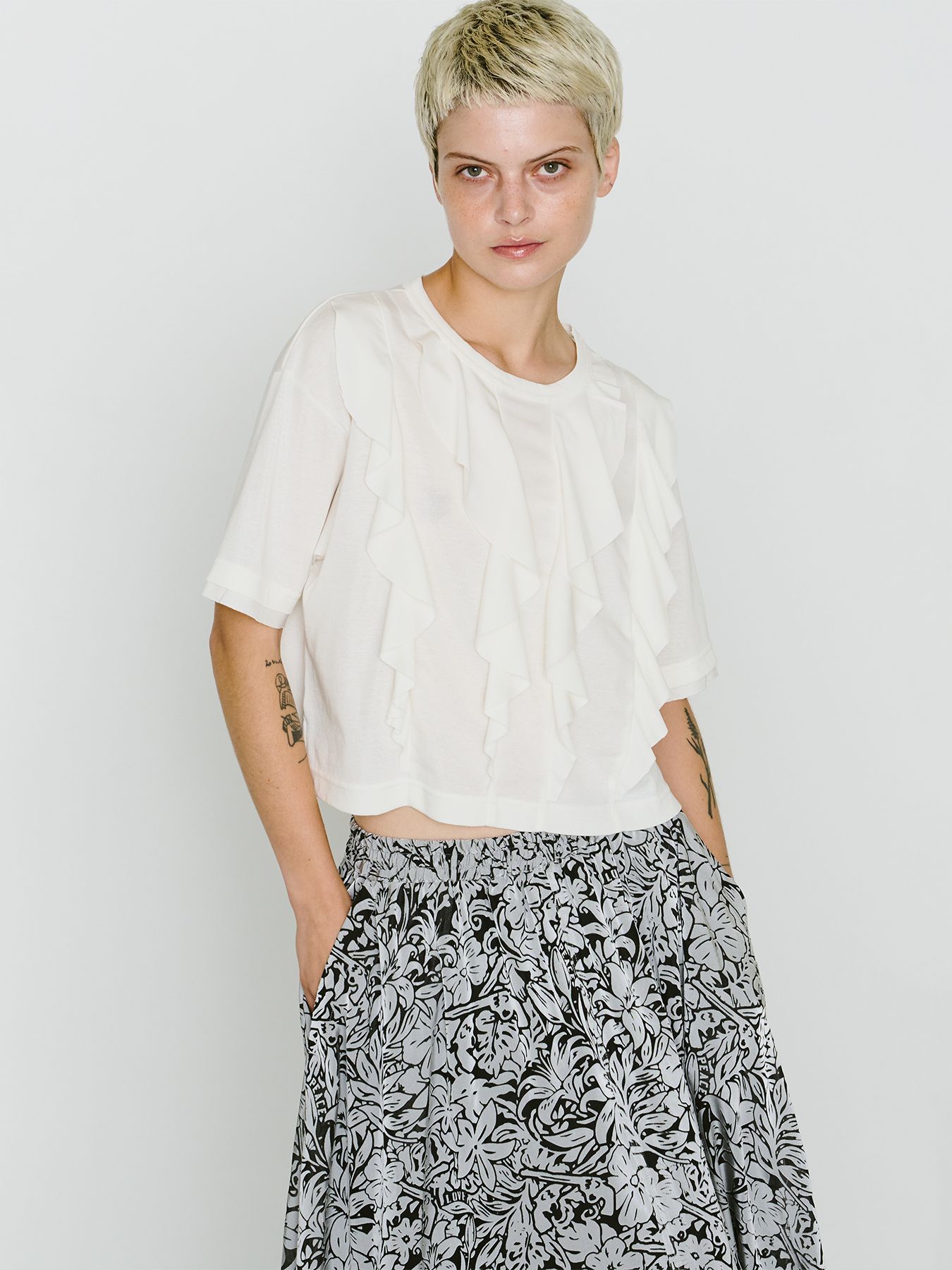 【予約品 8月10日(日) 締切 】WOMENS FLOWER OPAL SKIRT / フラワーオパール スカート / グレー