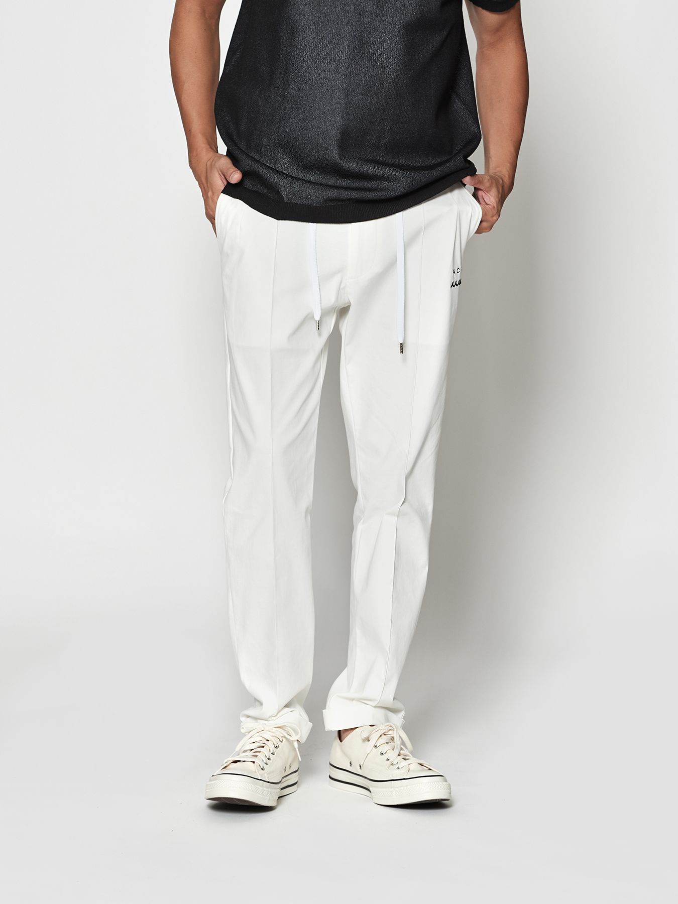 【予約品 10月9日(木) 締切】muta Easy Tight Slacks / イージータイトスラックスパンツ / ホワイト【Acanthus × muta MARINE】