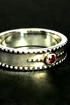 《受注生産》 STUD RING [S] with GARNET リング 【注文から3～4週間後入荷予定】