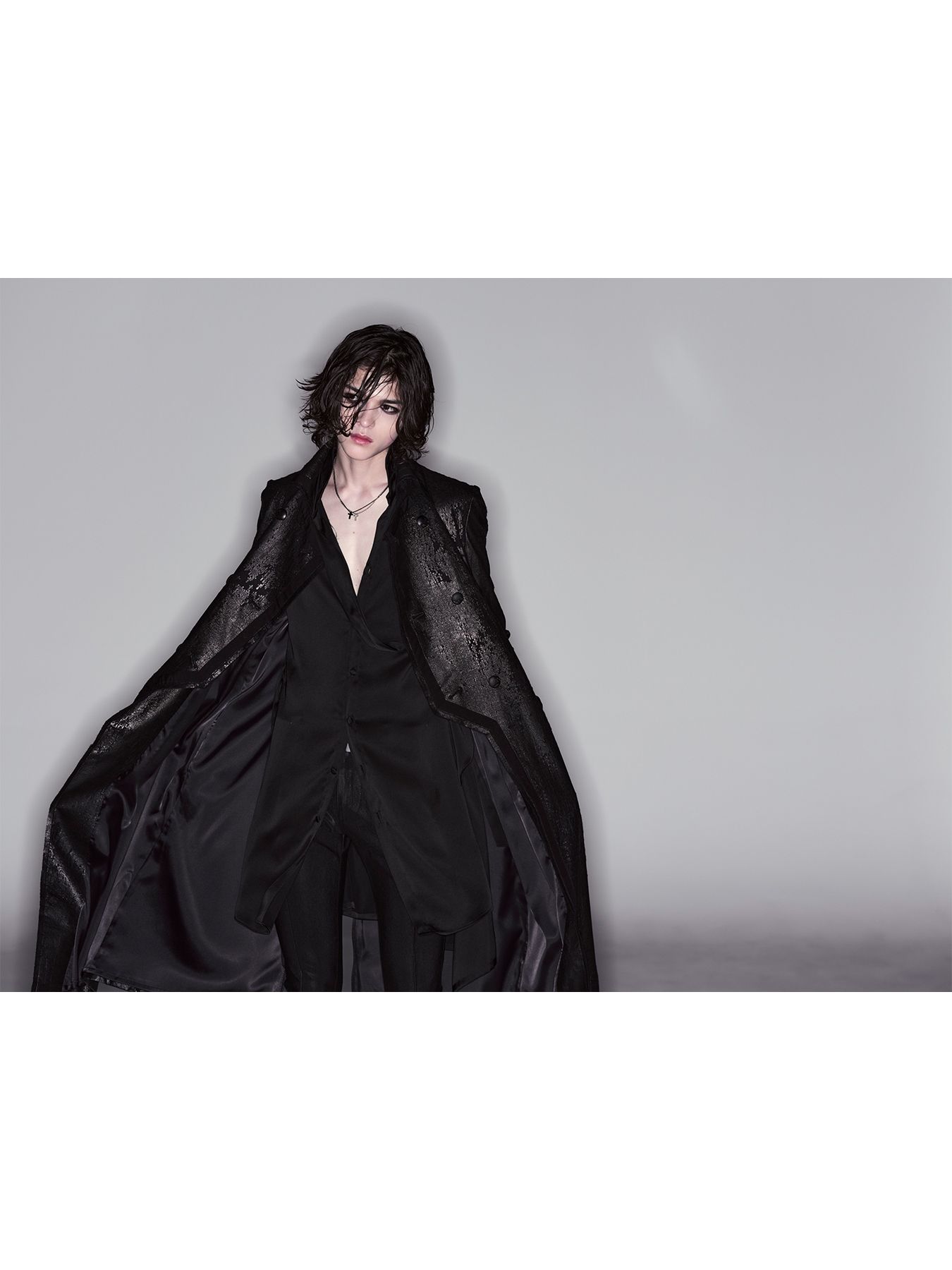 【予約品 6月29日(月) 締切】Cross Dot Fleece Long Napoleon Coat / ロング ナポレオンコート / ブラック