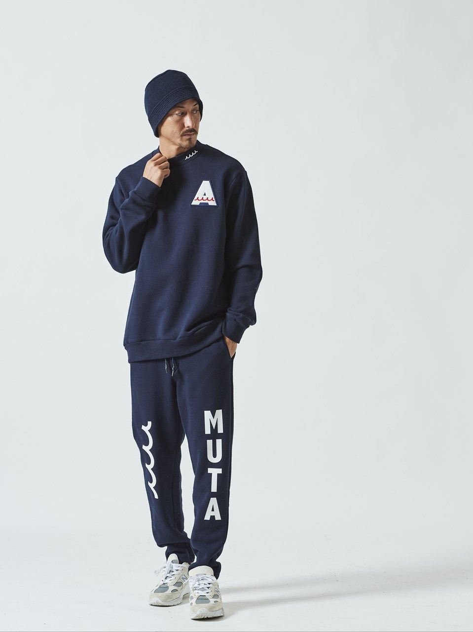 muta Mockneck Sweatshirt / スウェット / ネイビー 【Acanthus×muta】
