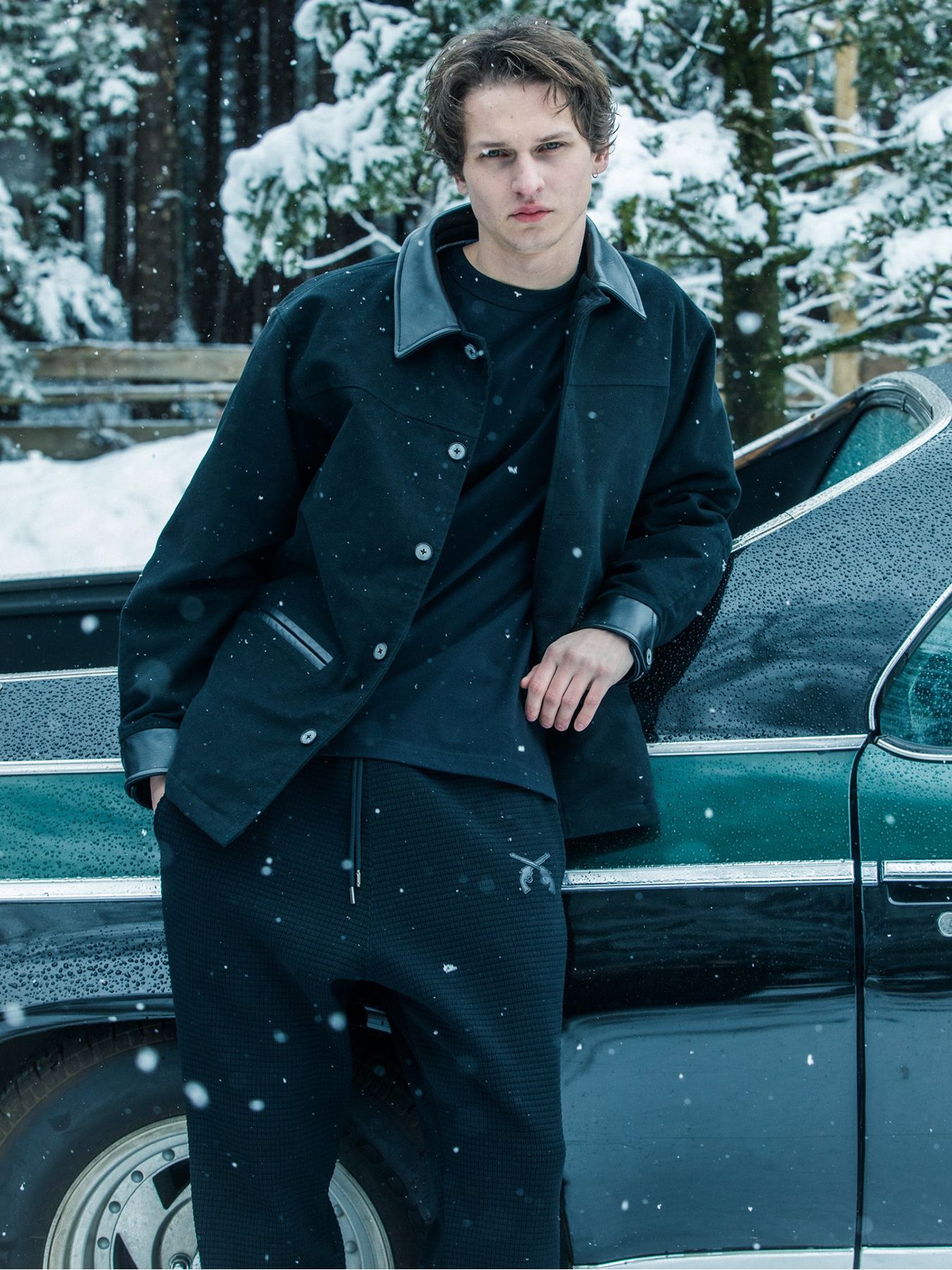 【予約品 3月9日(月) 18:00 締切】MOLESKIN JKT CRY / クリスタルクロスガン モールスキン ジャケット / ブラック