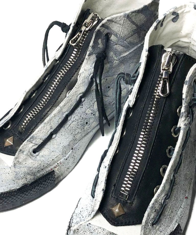 限定10足生産 STB005-02 "WHITE REVOLT"ジップスニーカー