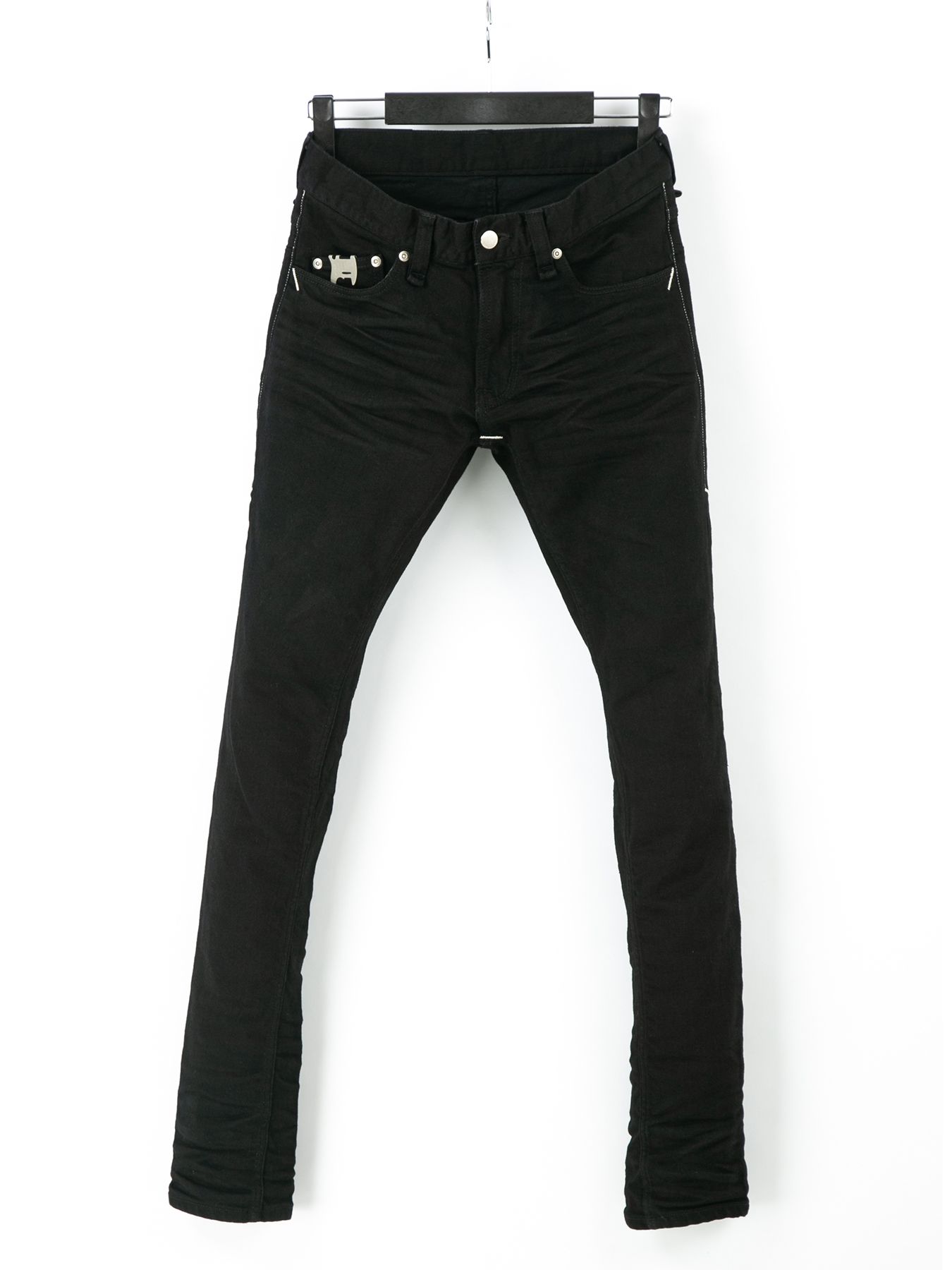 【予約品 10月12日(日) 締切】11oz Organic Cotton Stretch Denim Skinny Jeans / 11oz オーガニックコットン ストレッチデニム スキニー / Skinny John / ブラック（ワンウォッシュ加工）