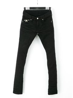 【予約品 10月12日(日) 締切】11oz Organic Cotton Stretch Denim Skinny Jeans / 11oz オーガニックコットン ストレッチデニム スキニー / Skinny John / ブラック（ワンウォッシュ加工）