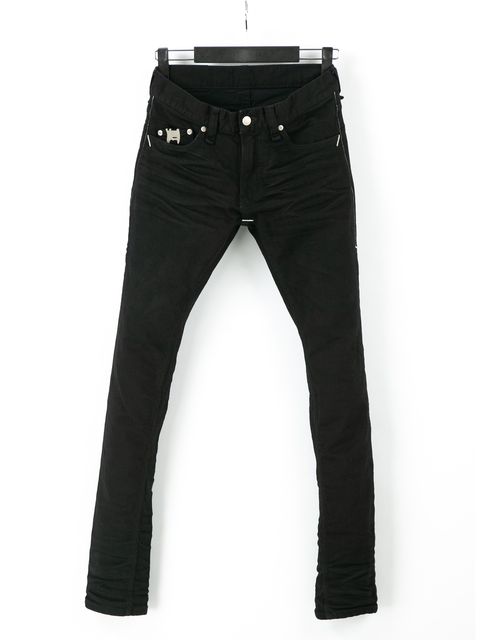 【予約品 10月13日(月) 締切】11oz Organic Cotton Stretch Denim Skinny Jeans / 11oz オーガニックコットン ストレッチデニム スキニー / Skinny John / ブラック（ワンウォッシュ加工）