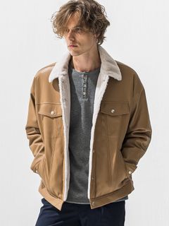 【予約品 9月6日(日) 締切】LEATHER FUR OVER G / レザー ファー オーバー Gジャン / ベージュ