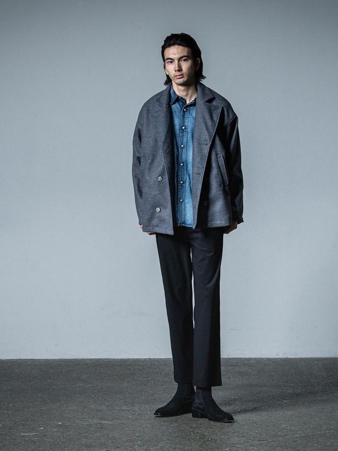 《予約品》 MELTON OVER PCOAT / コートジャケット / グレー