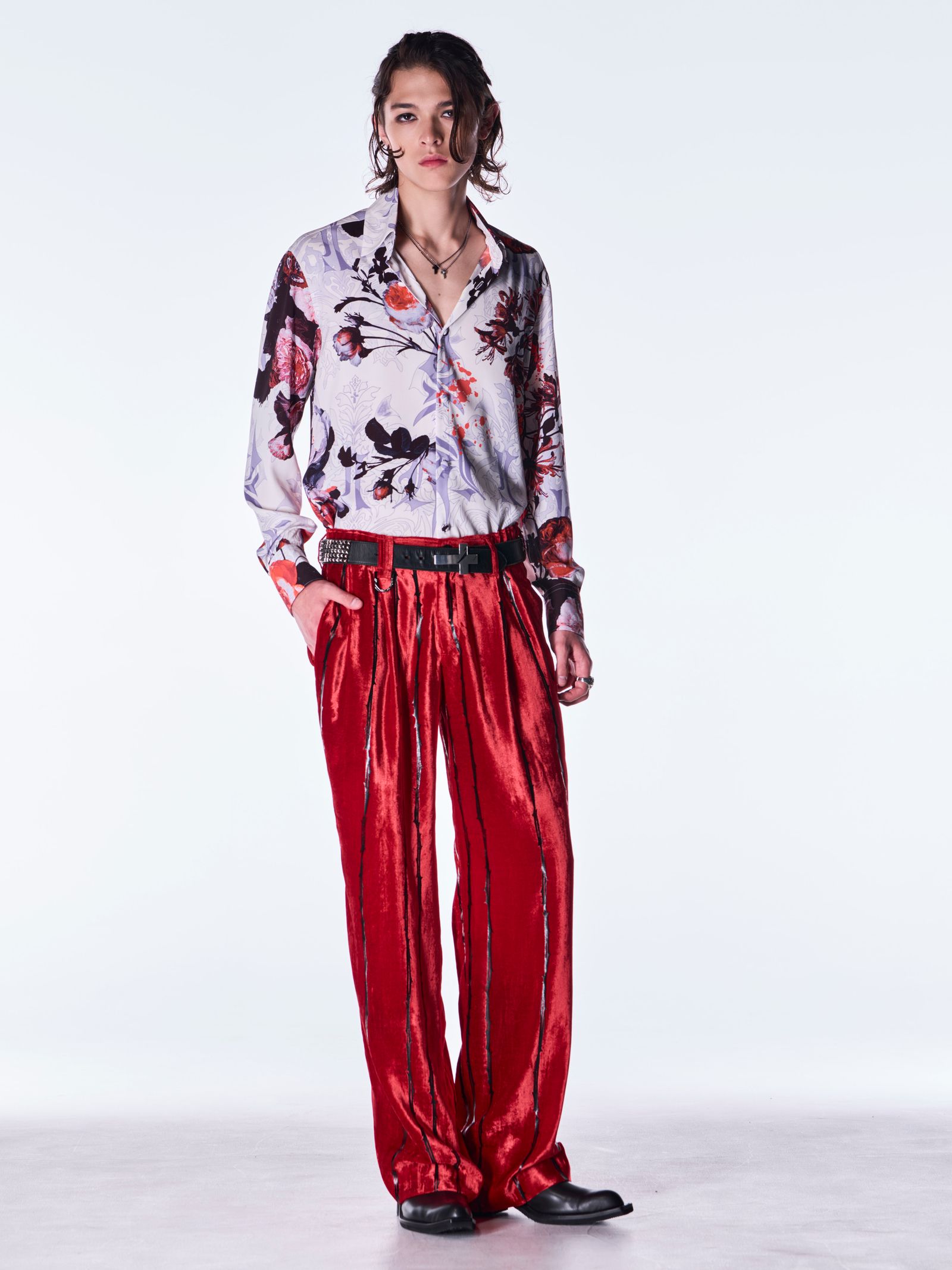 【予約品 6月29日(月) 締切】Goth Flora Shirt / シャツ / ホワイト