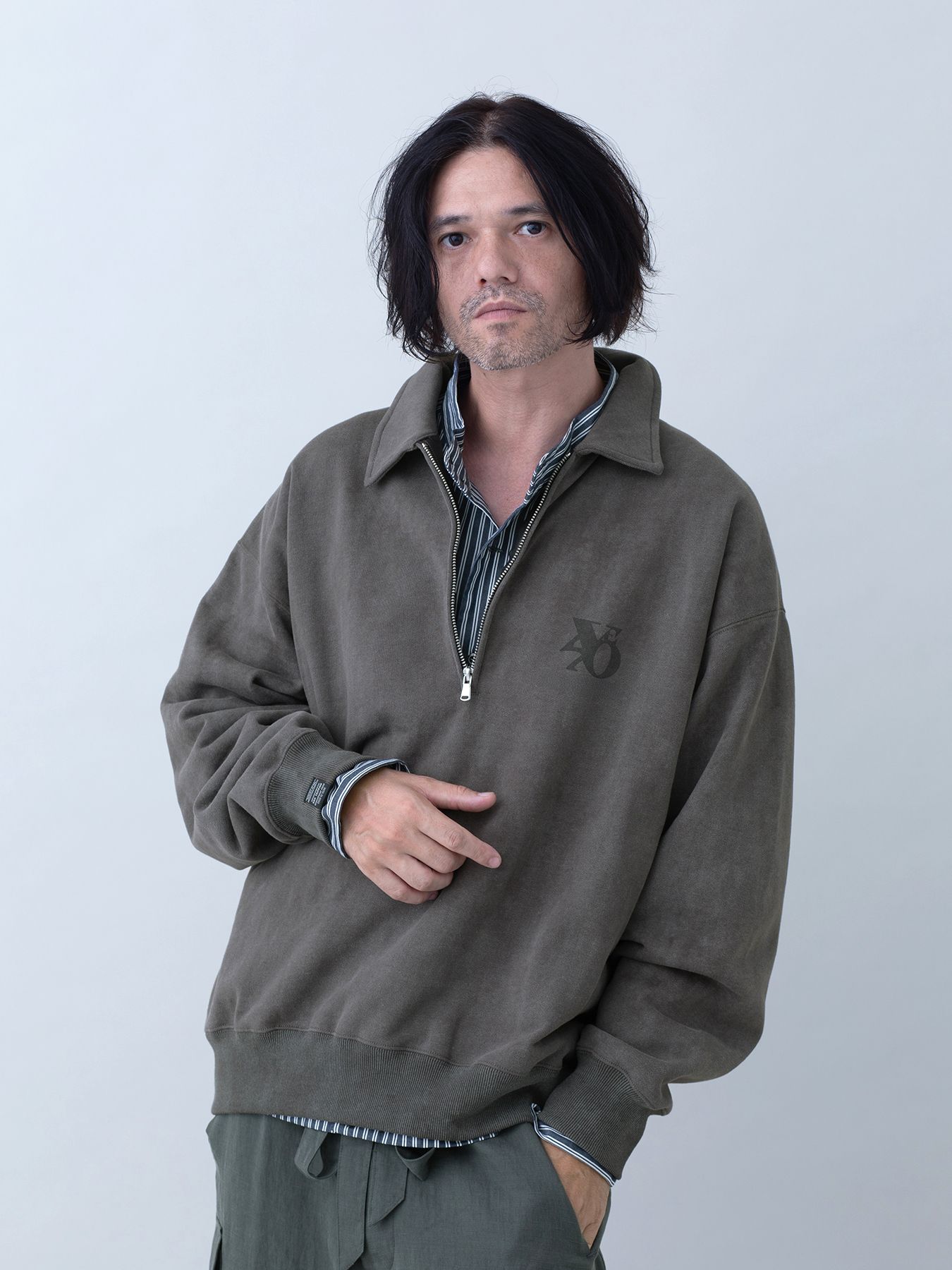 【予約品 11月23日(日) 締切】MINIMALPULLOVER / プリント プルオーバーシャツ / CHARCOAL