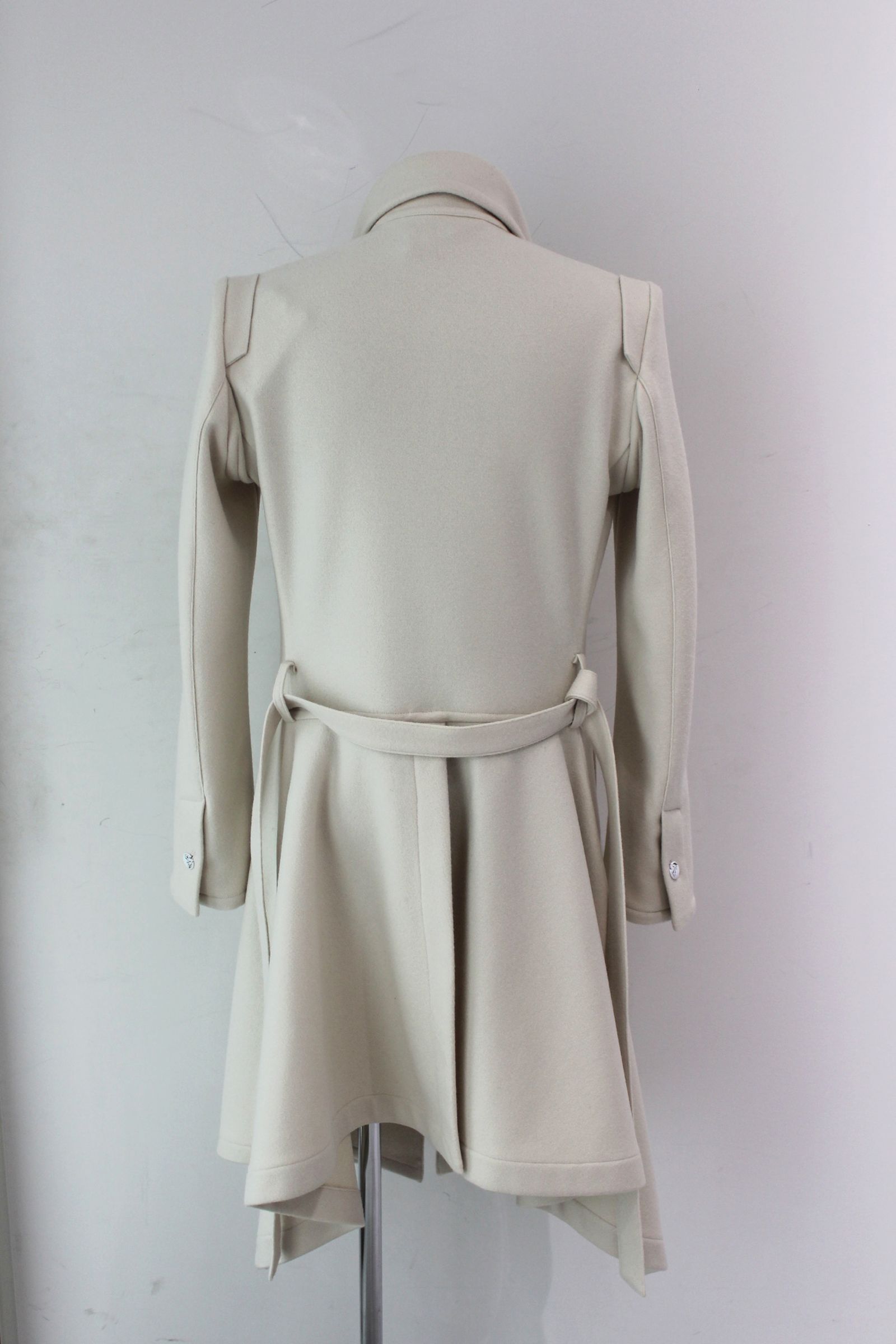 《予約品》 StandCollarFlareJacket テーラードジャケット KnitMelton / Ivory 【kiryuyrik】 11月入荷予定